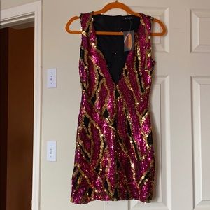 Sparkle Deep Cut Dress